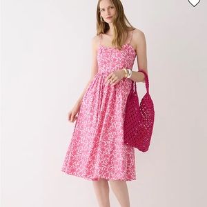 NWT J. Crew A-line midi dress in rosebud floral. Size 8 — runs a bit large